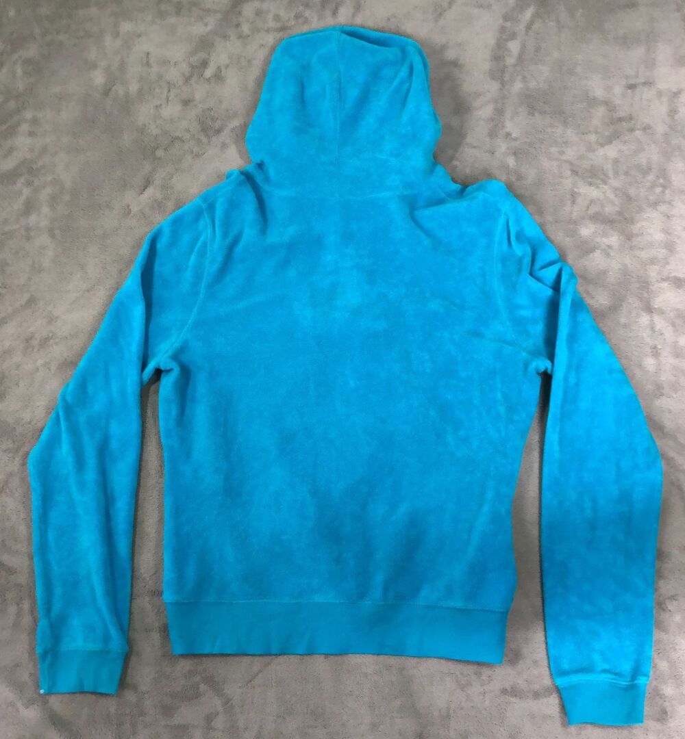 VINTAGE Lilly Pulitzer Hoodie Sweatshirt Womens XL Turquoise Blue Terry Y2K - Picture 4 of 7